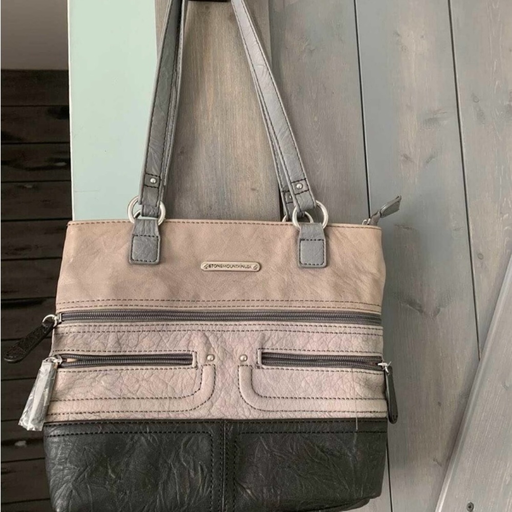 Stone Mountain Tan/grayish and Black Shoulder Bag